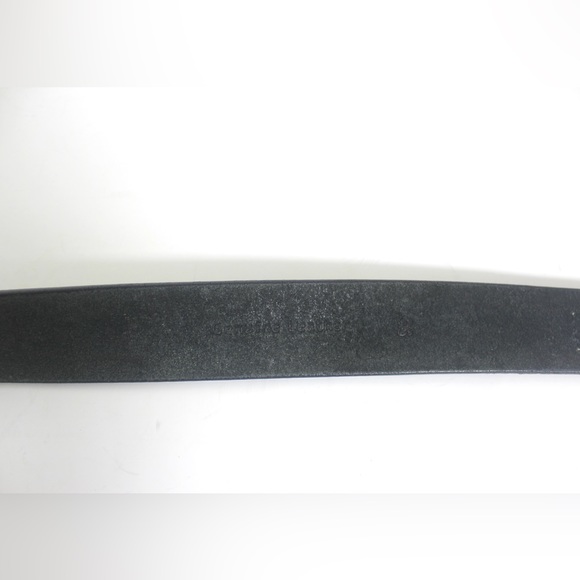 Vintage Distressed Thick Soft Charcoal Grey Leather Belt with Silver Buckle - Picture 3 of 9